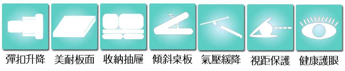 G31彈扣升降桌各項功能小圖說明