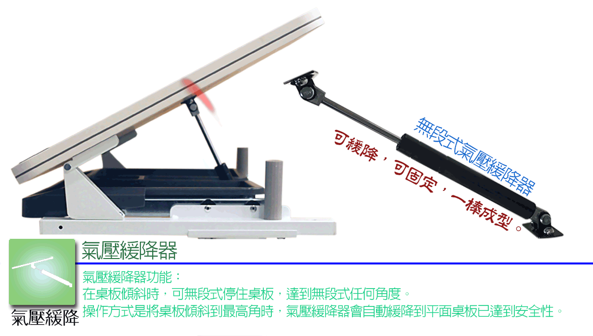 G31彈扣升降桌氣壓緩降器說明