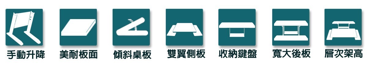 G58成長書桌各式優勢圖示說明
