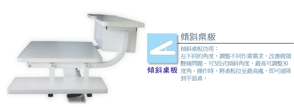 雪天使電競電腦機械書桌-傾斜桌版介紹