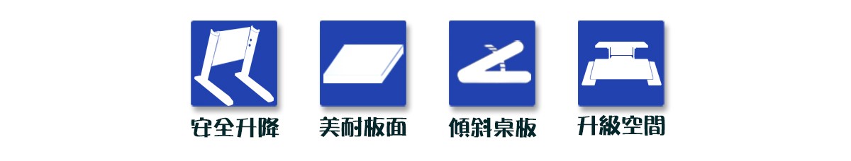 小英雄成長書桌各式功能小圖說明